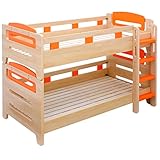 二段ベッド kuhmo（クーモ） JIS・SG規格適合設計 エコ塗装 耐震仕様 (オレンジ)