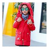 冬　ダウンジャケット　保温性よく　厚くする　ファッション　軽快　着心地良い　レッド　120cm