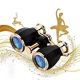 ESSLNB オペラグラス 双眼鏡 女性用 大人用 4×30mm シアターグラス コンパクト双眼鏡 劇場やコンサート用 アンティーク双眼鏡 ケース付き 取り外し可能なチェーン付き (ブラック)