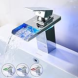 Wrightjp LED洗面水栓 LED洗面蛇口 3色LEDバス蛇口 蛇口 水栓 洗面台 洗面ボール用 手洗水栓 　水流発電　 混合水栓 冷熱混合水栓 温度センサー付 現代的 LED洗面水栓 キッチン