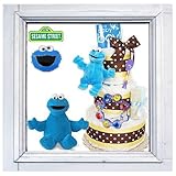 3段おむつケーキ「セサミストリート・クッキーモンスター」【出産祝い】【パンパース使用】-L