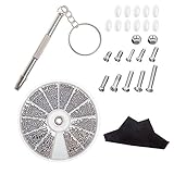 StarVast修復ツールキットセットwithステンレススチールネジTinyネジナットAssortmentと10ペアの鼻パッドのMicro眼鏡Sunglass眼鏡Watch ( 1000pcs )