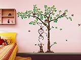 Pop Decors Playing Monkeys/Squirrel in the Grassland Beautiful Wall Stickers for Kids Rooms [並行輸入品]