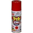 アサヒペン 塗料 ペンキ アスペンラッカースプレー 300ML 赤 ラッカー スプレー ツヤあり 日光や雨に強い ノントルエン ノンキシレン だ円吹き パターン変更ノズル ガス抜きキャップ付き 日本製