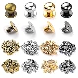 Dorasu ギボシネジ式 頭6mm 4色 80個セット リベット ねじ式 金 銀 黒 古銅 レザークラフト 金具 留め具 アクセサリーパーツ ハンドメイド 手芸 パーツ