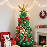 【LEISURE CLUB】クリスマス バルーン 風船 ツリー造型 豪華な123点セット トップスター付き クリスマス 装飾 飾り お部屋 玄関 店舗 デコレーション (HD326-1)