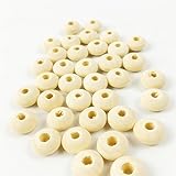 【アクセサリー】ママ授乳ジュエリー/歯固めおもちゃ作りため　木製ビーズ　そろばんの玉 13mm 百個セット