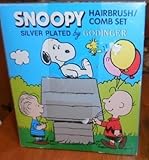 Peanuts Baby Snoopy & Charlie Brown Silverplated First Hair Brush & Comb - Keepsake Hairbrush by Bab