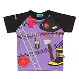 デンマークの子供服ブランドMeToo 消防士の 半袖 Ｔシャツ パープル 92ｃｍ