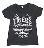 NCAA Officially Licensed Missouri Mizzou Tigers Women 's Fullback Tiger NationブラックVネックシャツ M