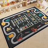 プレイマット ラグマット 子ども部屋 ベビー 新生活 キッズカーペット 道路柄 ゲーム 遊べる 3d柄 洗える 小学校 幼稚園 保育園 おしゃれ 薄手 滑り止めつき キッズルーム 冷房対策 掃除しやすい 120x180cm