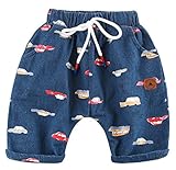 (ラボーグ)La Vogue 子供服 ボーイズ ショートパンツ デニム風 短パン ハーフパンツ 海パン ウエストゴム ベビー キッズ 男の子 カジュアル おしゃれ ブルー 100