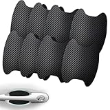 SensaBliss ドアハンドルプロテクター ドアノブカバー 車 ドア 傷防止 ドアパンチガード TPU材質 吸着が強い 塗装を損傷しない カーボン プロテクションカバー 保護フィルム 多車種汎用型 カーアクセサリー プロテクションフィルム 車 傷隠し シール 8枚入り