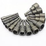 ソケットビット 六角ドライバービット　電源ナットドライバ　ドリル ビット1/4 インチ六角シャンク　クイック チェンジ ドライバー　１４ピース/セット