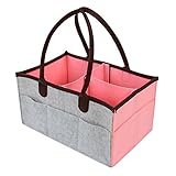 MHJY おむつストッカー おむつ収納ケース 折りたたみ 収納箱 ボックス 多機能 出産祝い ギフト 雑物収納 小物整理 便利 赤ちゃんお出かけ用品 ベビー用品 (ピンクグレー)