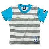 《初夏盛夏対応》 BateauBleue(バトーブルー) 天竺ボーダー半袖Tシャツ 100cm /Bu NO.AH-1651308