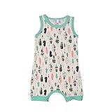 PER ベビー服　カバーオール　ロンパース　猫　フェザー　可愛い　女の子　男の子　袖なし　コットン