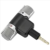 3.5mmステレオマイク 90°調節可能 テレオ/音楽収音用 小型 軽量 プラグ＆プレイ クリップ式 録音 撮影 ライブ配信 金属マイクス (4極端子 スマホ専用)