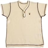 オーガニックコットン フライス 半袖1ボタンシャツ 90cm NO10114 日本製