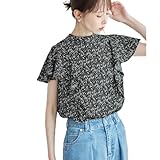 [ロペピクニック] ブラウス サイドプリーツフレアスリーブブラウス レディース ブラック系(02)