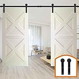 HomeDeco Hardware 5 FT (1.50メートル） ダブルドア 引き戸 レール金具セット DIY ドア