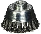 Firepower 1423-3159 Wire Cup Type Crimped Carbon Steel Wire Brush with 3-Inch Cup Diameter and 3/8-I