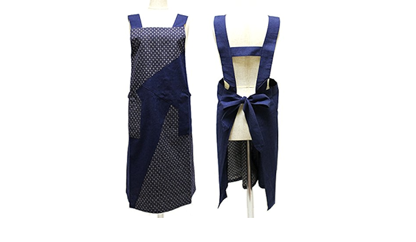 Amazon 久留米織 エプロン 日本製 母の日 贈り物 プレゼント キッチン 絣 久留米絣 十字絣 モノトーン Diy エプロン オンライン通販