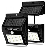 ソーラーライト FEELLE パネル分離可能 センサーライト　屋外/室内兼用　20LED 明暗と人感センサー　壁掛け式 防犯ライト 夜間自動点灯　防犯・防災 白光 (軒先/ガーデン/玄関/通路/ベラン
