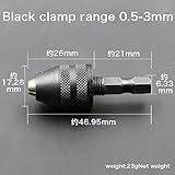 キーレス0.5-3.0ミリメートルドリルチャック1/4 "キーレスドリルビットチャック六角シャンクアダプタコンバータ用ミニドリルチャック-black