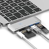elago ALUMINUM CHARGING MULTI HUB USB-C USB Type-C 対応 ハブ USB3.0 ハブ × 2ポート / microSD カードリーダー/SD カードリーダー 搭載 マルチ コンボハブ 充電機能 PD 対応 for MacBook Pro 2017 / MacBook シルバー