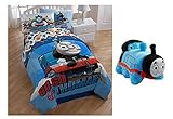 Thomas & Friends Go Go 5 Piece Twin Bedding Comforter Sheets Bundle with Sleeping Plush Buddy [並行輸入品