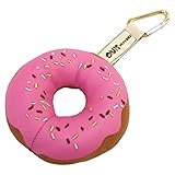 【プティルウ】ドーナッツ型のかわいいミニクッション、ドーナツ マスコットキーホルダー 単品 (ポップ ストロベリー)
