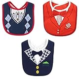Setaria Viridis フォーマル よだれかけ 赤ちゃん 小さい紳士スタイ　ベビービブ　おしゃれ　結婚式デザイン　男の子　エプロン　三枚セット