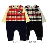 【SiShuNon/Kiccoly】チェックベスト風カバーオール キッコリー チェック ベスト風 カバーオール 70 ネイビー