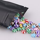 100新しいフラットアルミMylar Foil Zipロックバッグポーチ 8.5x13cm (3.3x5.1") ブラック