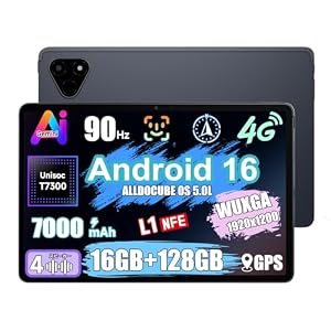 ALLDOCUBE iPlay 70E【2026モデル Android 16】タブレット 11インチ Unisoc T7300 16GB+128GB+1TB拡張 90Hz 1920×1200 WUXGA Widevine L1 4G LTE SIMフリー 通話対応 Wi-Fi 6 7000mAh 18W急速充電 Gemini AI デュアルバンドGNSS 電子コンパス PSE認証済
