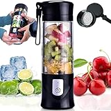 ポータブルミキサー ポータブルジューサー USBジューサーミキサー 電気ジューサー,6刀果汁杯 400ml水果搅拌机 果物 野菜 青汁 手作り,ミキサー ジューサー ミキサー 室外 運動会 アウトドア キャンプ(ブラック)