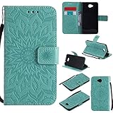 Microsoft Lumia 650 ケース 高品質 PU手帳型 耐摩擦 全面保護ケース カード収納 スタンド機能 財布型 Microsoft Lumia 650 用 ケース (P1 グリーン)