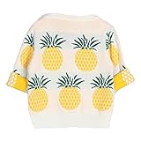 セーター ベビー服 ニット 長袖 パイナップル 秋冬 キッズ服 かわいい 入園式 入学式 hibote イエロー 120cm