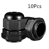 uxcell ケーブルグランド ナイロン製ブラック PG1622.5mm TRS 10mm-14mmケーブルワイヤ径 10個入り