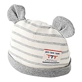 (チャックル) chuckle *ボンシュシュ*ボーダーくまみみ新生児帽子【42-44cm】 グレー 42-44cm P9227A-00-00