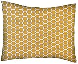 SheetWorld Crib / Toddler Percale Baby Pillow Case - Mustard Yellow Honeycomb - Made In USA by sheet