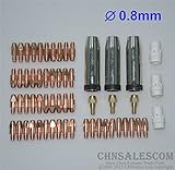 CHNsalescom 59 PCS MB 36KD MIG / MAG溶接空気冷却銃接触先端0.8x30 M8ガスノズル