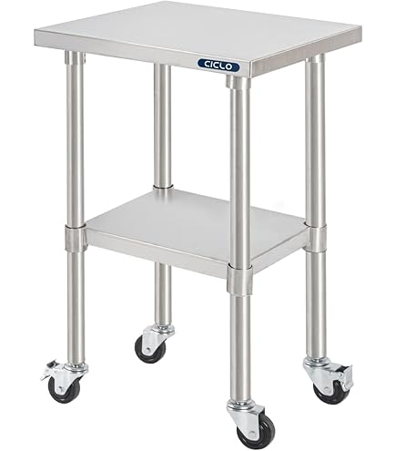【送料込み】￼ステンレス製　作業台高さ88 × 40 × 45cm Amazon.co.jp: [日本製] ステンレス 作業台 キャスター付き 業務用 幅
