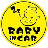 Sticker Shop Haru BABY IN CAR マグネット アメリカン 丸型 イエロー