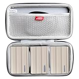 Hermitshell ハードトラベルケース Samsung T7 Shield 2TB / 1TB / 4TB ポータブルSSD USB 3.2 Gen2 外付けソリッドステートドライブ (グレー、3つのハードドライブ用ケース)