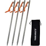 TITAN MANIA(チタンマニア) ペグ チタン製 チタンペグ 軽量 強靭 20cm 24cm 30cm 35cm 40cm 4本 6本 セット テントペグ ステーク ソリッド 山地 砂利 草地 硬い地面 設営用具 ソロキャンプ アウトドア キャ