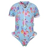 Sun Emporium Baby GirlsブルーフクシアBlossom Short Sleeved水着6 – 18 M カラー: ブルー