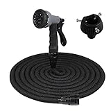 強化改良版 伸縮ホース 伸びるホース マジックホース 超強化素材 三層構造ラテックス 漏水防止特許 7.5m-22.5m 3倍に伸びる 8パターン 花園 大掃除 園芸 洗車用ホース リール【一年間の安