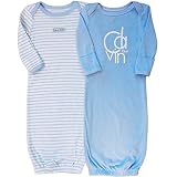 カルバンクライン Calvin Klein 男の子用水色x水色ボーダースリーパーガウン2枚セット [並行輸入品]